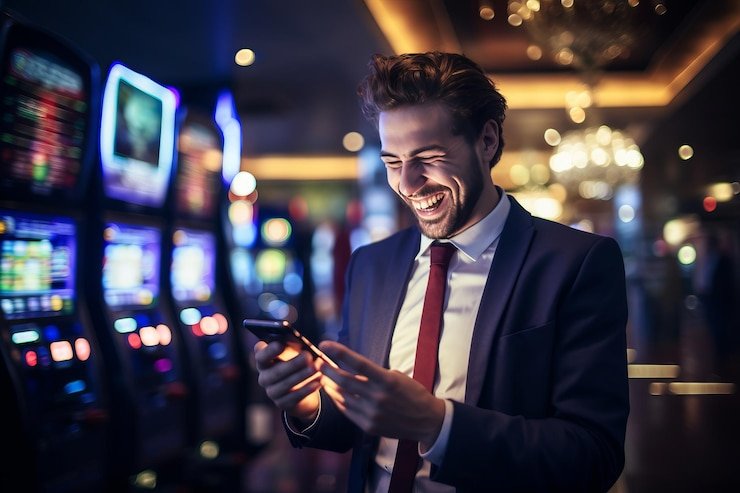 Pengguna memeriksa keamanan perangkat mobile